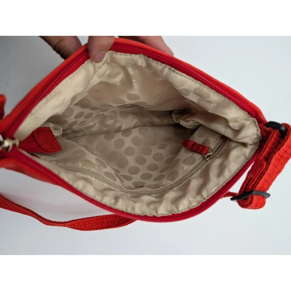 Kate Spade‎ Crossbody Bag Womens Small Red Nylon Zip Shoulder Purse Logo